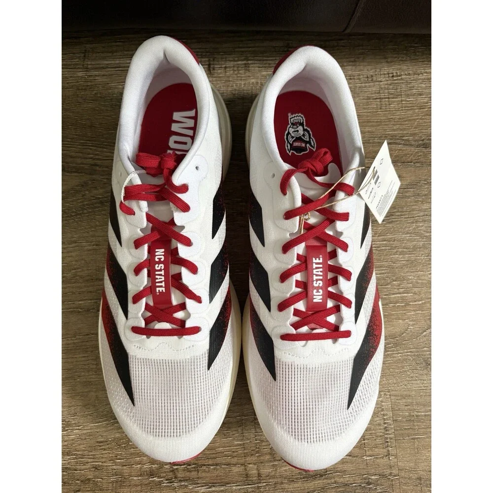 Adidas Adizero Evo SL NC State Wolfpack White Red Mens Sz 8.5 JQ4571